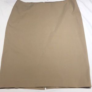 Khaki fully lined pencil skirt by Talbots